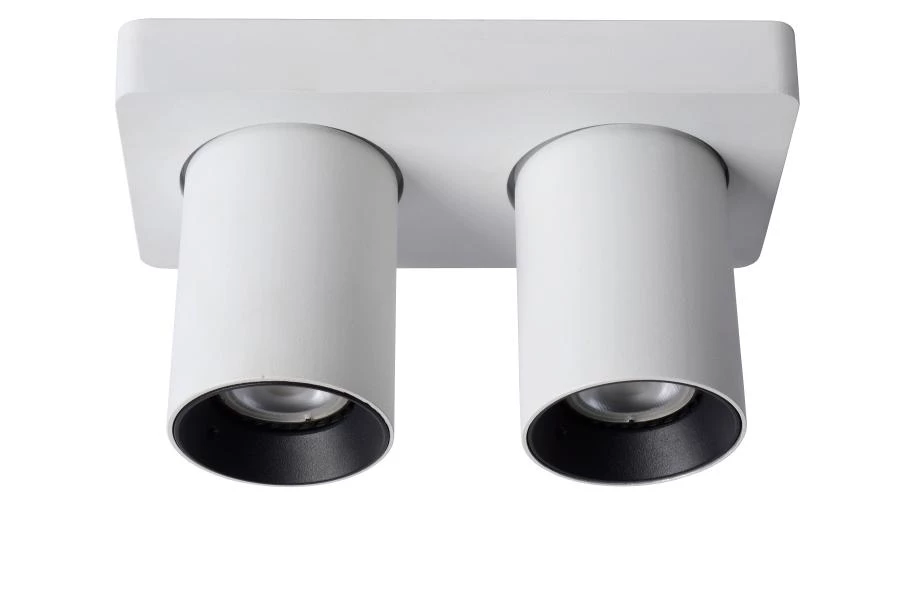 Lucide NIGEL - Spot plafond - LED Dim to warm - GU10 - 2x5W 2200K/3000K - Blanc - UIT